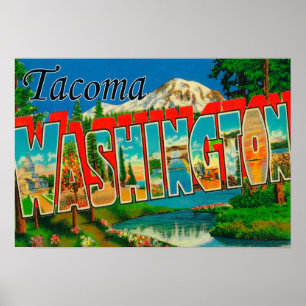 Affiches Tacoma, Washington - Scènes de grandes lettres 2