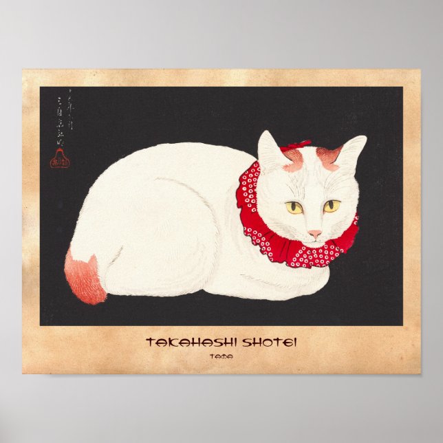 Affiches takahashi shotei tama nekko cat portrait ukiyo-e (Devant)
