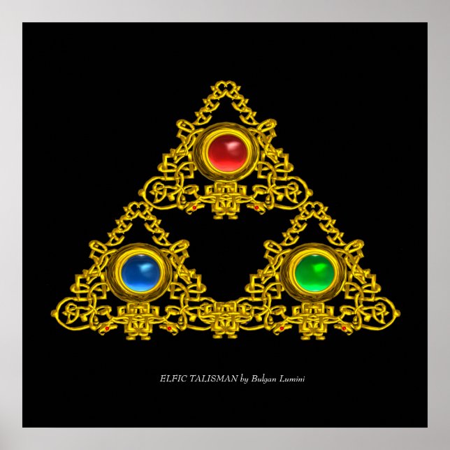 AFFICHES TALISMAN ELFIQUE MAGIQUE /TRIANGLE D'OR AVEC PIERR (Devant)