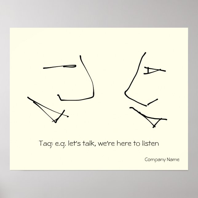 Affiches Talking Heads, logo d'art à deux têtes parlant (Devant)