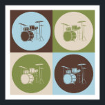 Affiches Tambours Pop Art<br><div class="desc">Tambours Pop Art. Obtenez ce design amusant avec votre passe-temps,  votre occupation ou votre obsession sur de grands t-shirts,  autocollants et bien plus encore. Ils font aussi de grands cadeaux !</div>