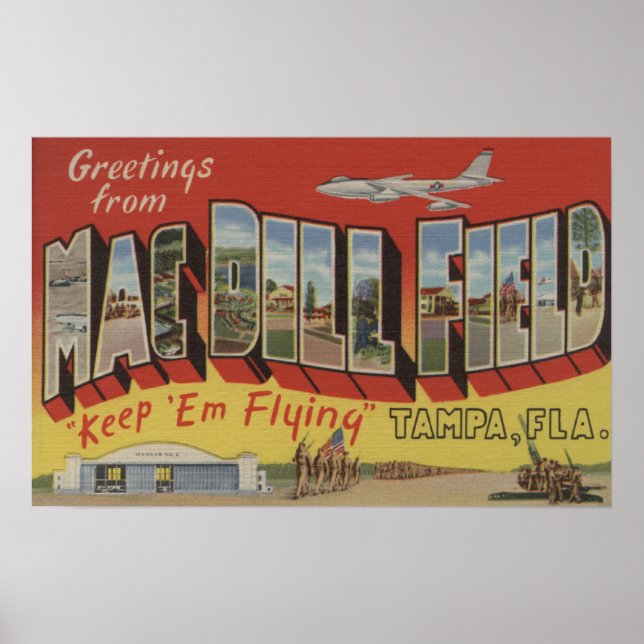 Affiches Tampa, Floride - Salutations De Mac Dill Field (Devant)