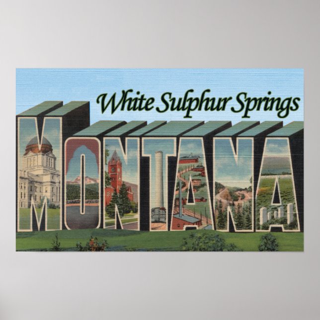 Affiches Tandis que Sulphur Springs, Montana (Devant)