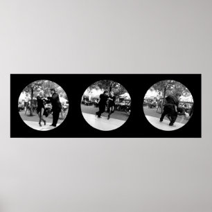 Affiches Tango sur la Plaza à Buenos Aires - Noir & Blanc