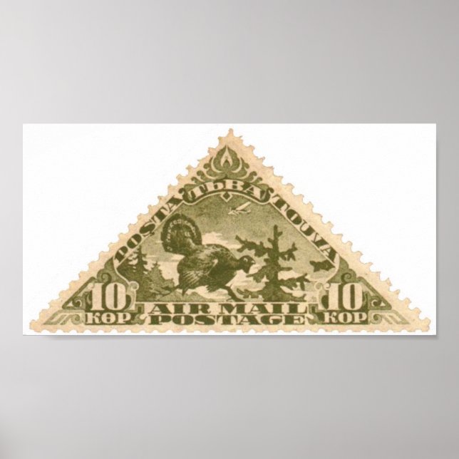 Affiches Tannu Tuva 10 Turkey Olive Triangle Stamp Folio (Devant)
