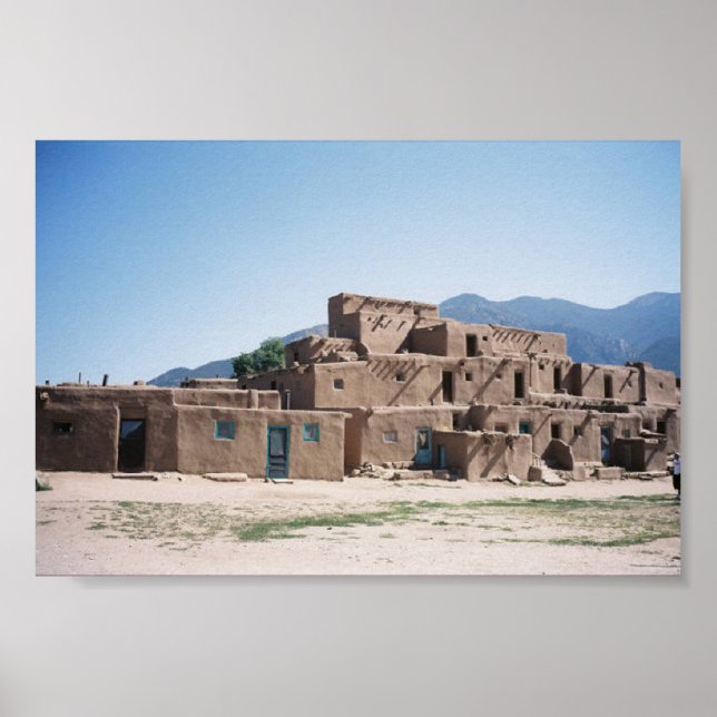 Affiches Taos Pueblo au Nouveau-Mexique (Devant)