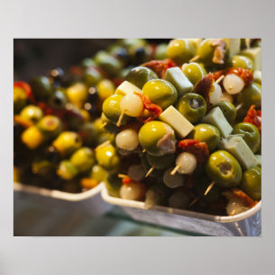Affiches Tapas aux olives farcies