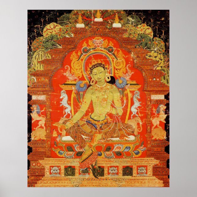 Affiches Tara verte déesse tibétaine (Devant)