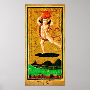 AFFICHES TAROTS DE RENAISSANCE ANTIQUE 19 / LE SOLEIL
