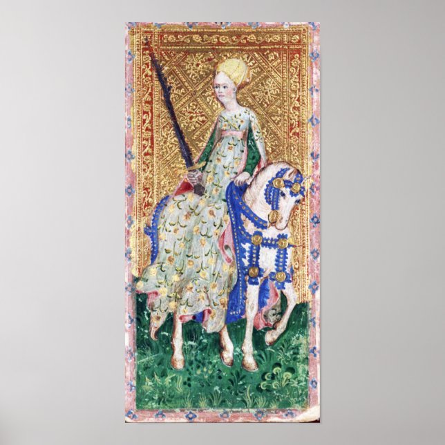 AFFICHES TAROTS DE RENAISSANCE ANTIQUE /LADY DES ÉPÈRES (Devant)