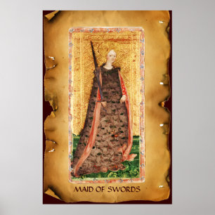 AFFICHES TAROTS DE RENAISSANCE ANTIQUE / MAIN D'ÉPÉE