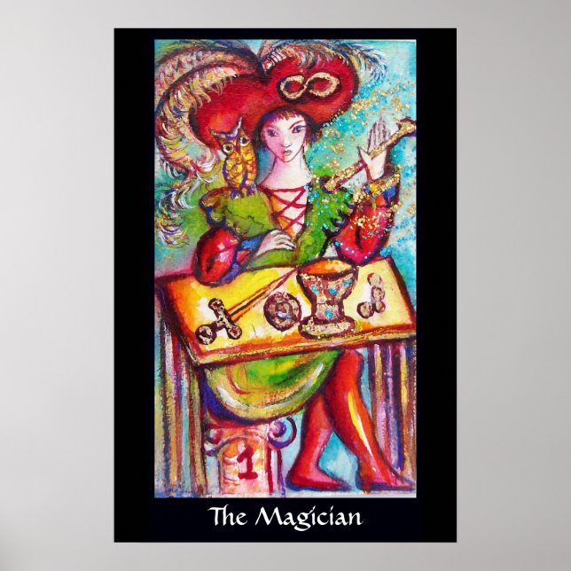 AFFICHES TAROTS DES OMBRES PERDUES /LE MAGICIEN (Devant)