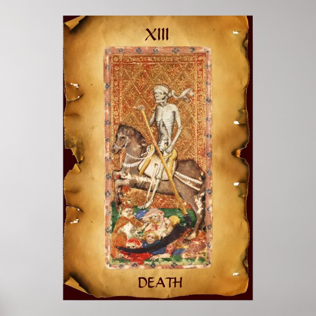 AFFICHES TAROTS RENAISSANCE ANTIQUES 13 / LA MORT (Devant)
