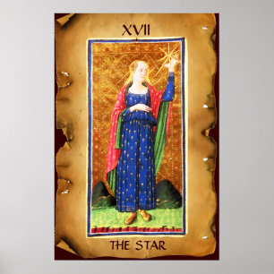 AFFICHES TAROTS RENAISSANCE ANTIQUES 17 / L'ÉTOILE