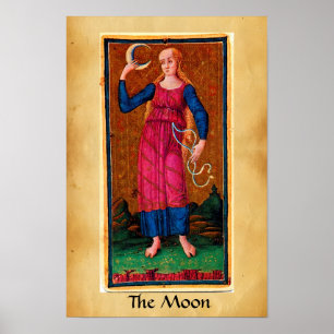 AFFICHES TAROTS RENAISSANCE ANTIQUES 18 / LA LUNE