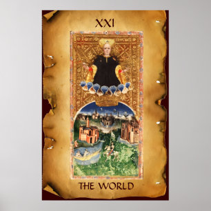AFFICHES TAROTS RENAISSANCE ANTIQUES 21 / LE MONDE