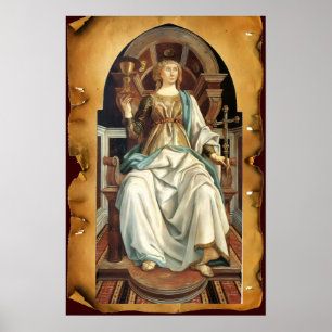 Affiches TAROTS RENAISSANCE ANTIQUES 5/ LE PAPE Parchemin