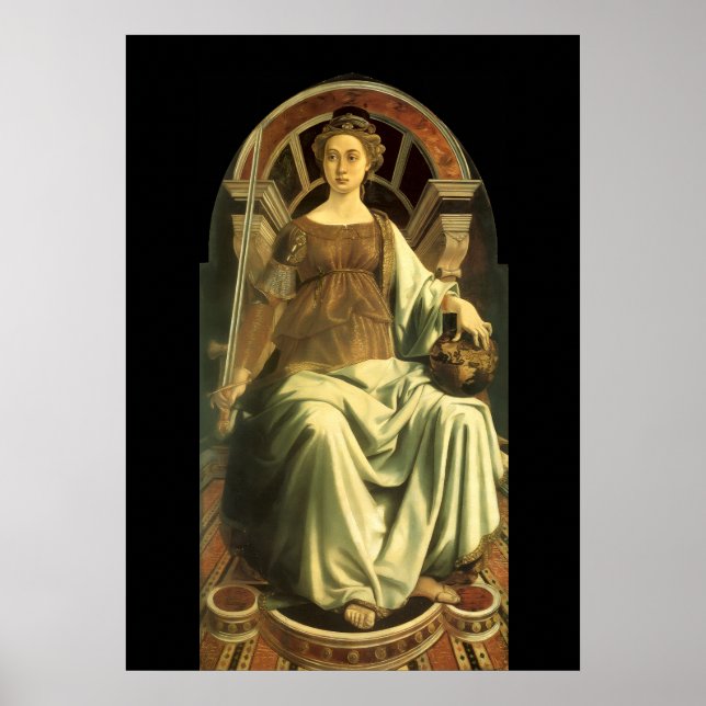 AFFICHES TAROTS RENAISSANCE ANTIQUES  8 / JUSTICE (Devant)