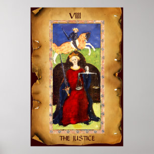 AFFICHES TAROTS RENAISSANCE ANTIQUES 8 / LA JUSTICE