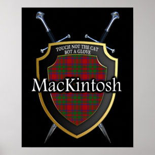 Affiches Tartan Clan MacKintosh Écu Écossais & Épées