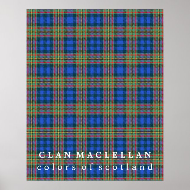 Affiches Tartan des couleurs d'Écosse Clan MacLellan (Devant)