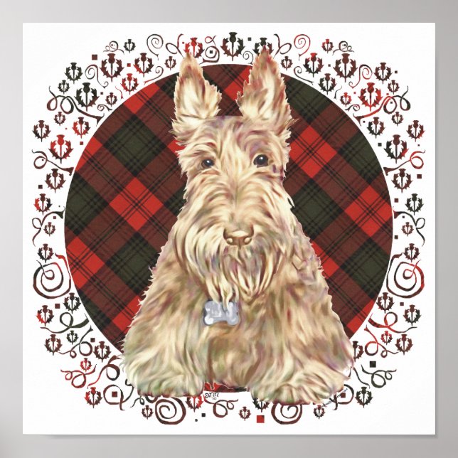 Affiches Tartan Scottie Blé (Devant)