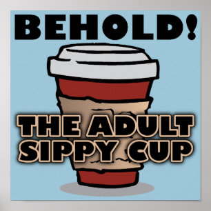 Affiches Tasse de café pour adultes avec bec verseur Affich