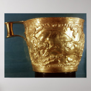 Affiches Tasse, dépeignant un taureau de remplissage