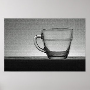 Affiches Tasse en verre transparent rétroéclairé