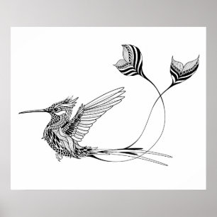 Affiches Tatouage psychedlic pour oiseaux 2