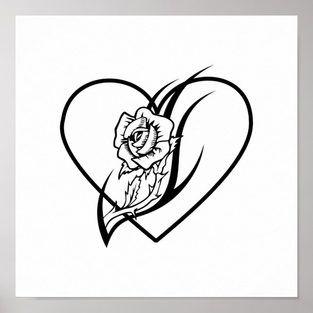 Affiches Tatouage rose (Devant)