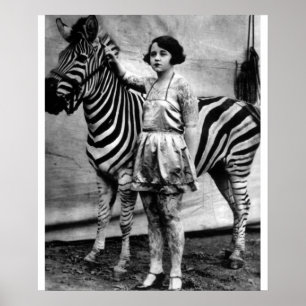 Affiches Tattooé Circus Lady et Zebra