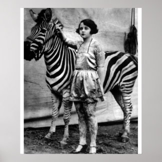 Affiches Tattooé Circus Lady et Zebra