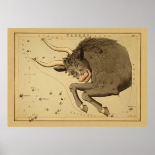 Affiches Taurus - Signe Vintage de l'image du Zodiaque