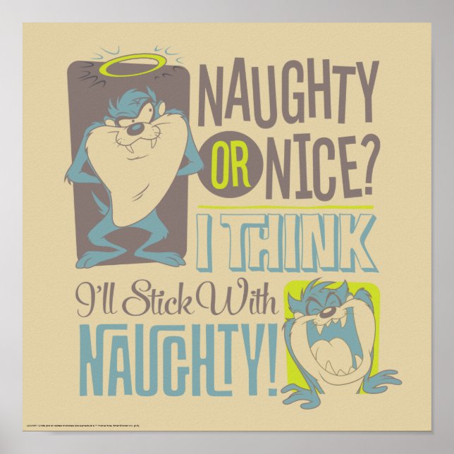 Affiches TAZ™ - Naughty ou Nice ? (Devant)