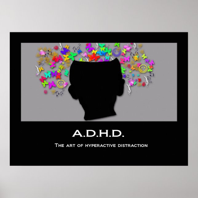 Affiches TDAH : L'art de la distraction hyperactive (Devant)