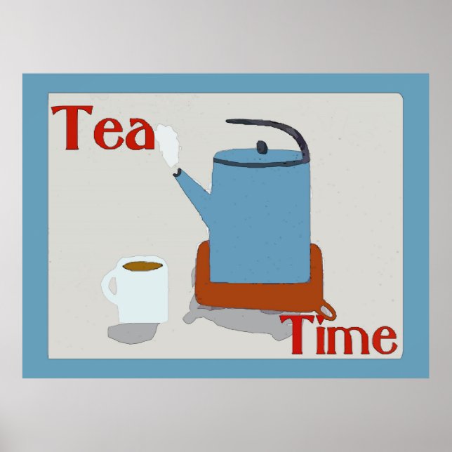 Affiches Tea Time Blue Pot (Devant)