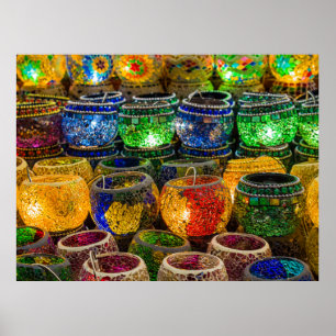 Affiches Tealights sur un bazar à Istanbul (Turquie)