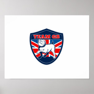 Affiches Team le bouclier britannique d'équipe de sports de