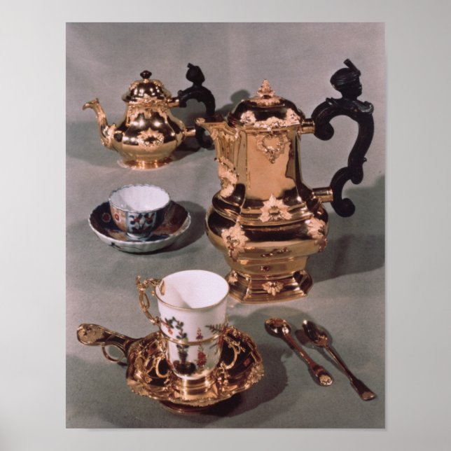 Affiches Teapot, sugar bowl, chocolate pot and mug (Devant)
