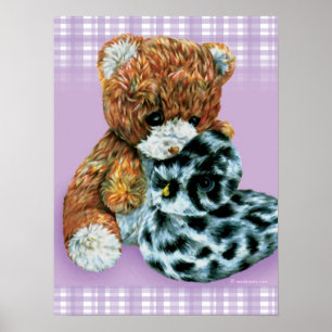 Affiches Teddy oursons bébé bébé léger imprimé violet