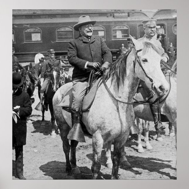 Affiches Teddy Roosevelt à cheval à Yellowstone (Devant)