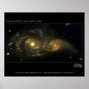 Affiches Télescope Hubble presque en collision avec les gal