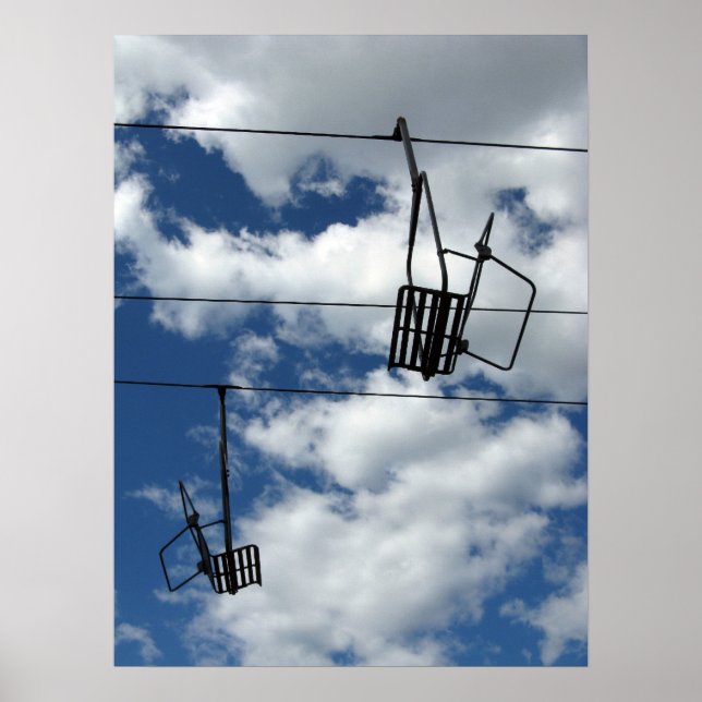 Affiches Télésiège et ciel (Devant)