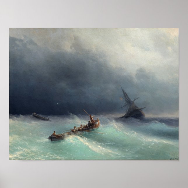 Affiches Tempête en mer (Devant)
