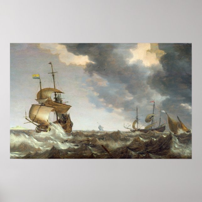 Affiches Tempête en mer (Devant)