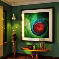 Tempête rouge Floral Art moderne Abstrait Motif co