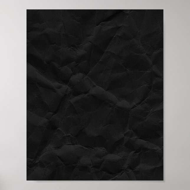 Affiches TEMPL DE TEXTURE DE PAPIER CRINKÉ NOIR éffrayant (Devant)