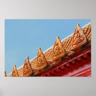Affiches Temple bouddhiste en Thaïlande - toit