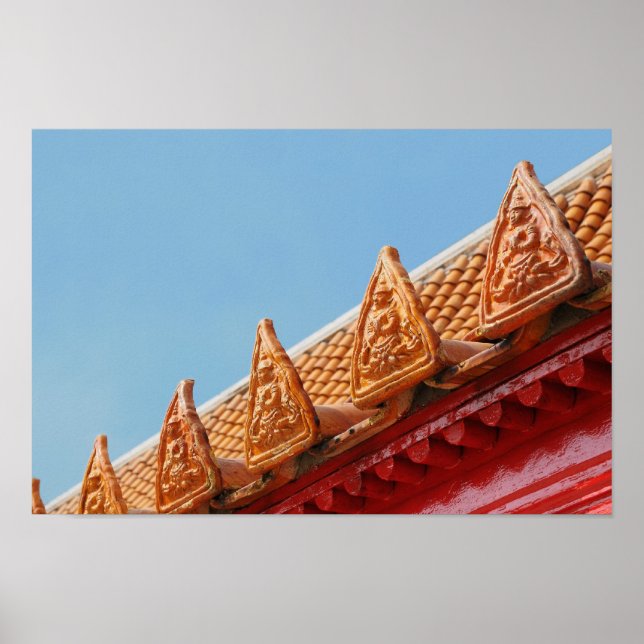Affiches Temple bouddhiste en Thaïlande - toit (Devant)